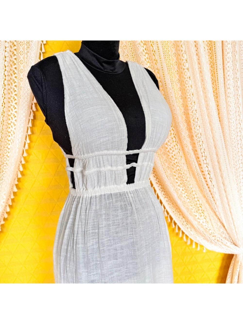 Ethereal White Gauzy Goddess Maxi Dress L*Space Kira Coverup Resortwear Sz S - Picture 8 of 15